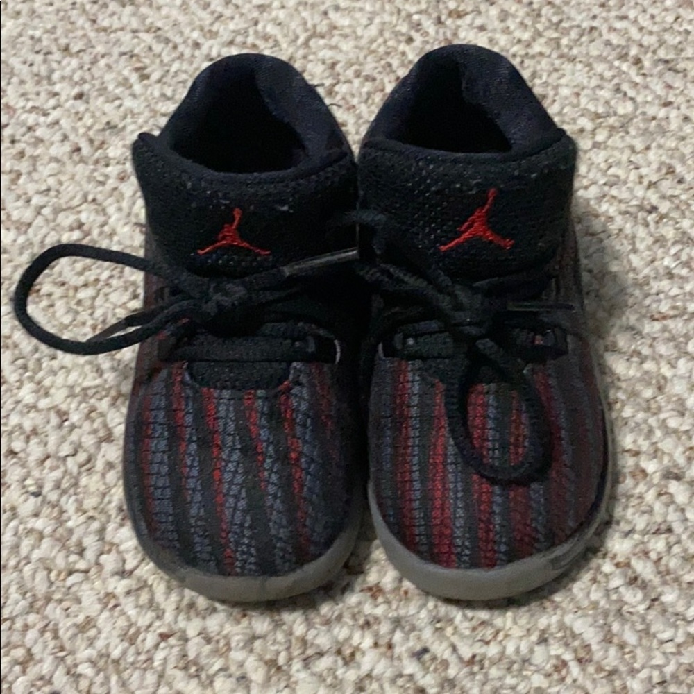 Jordan’s. Red, gray, & black.